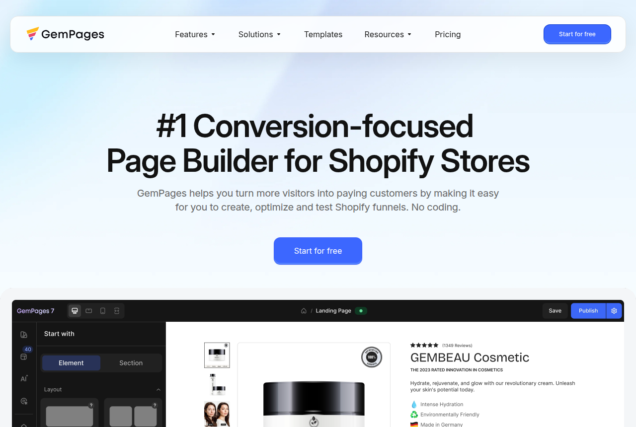 The GemPages home page, the tool these alternatives replace