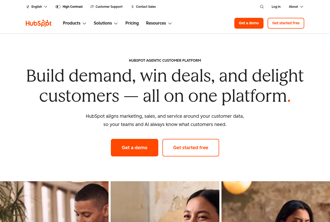 The HubSpot, captured from the vendor's own site
