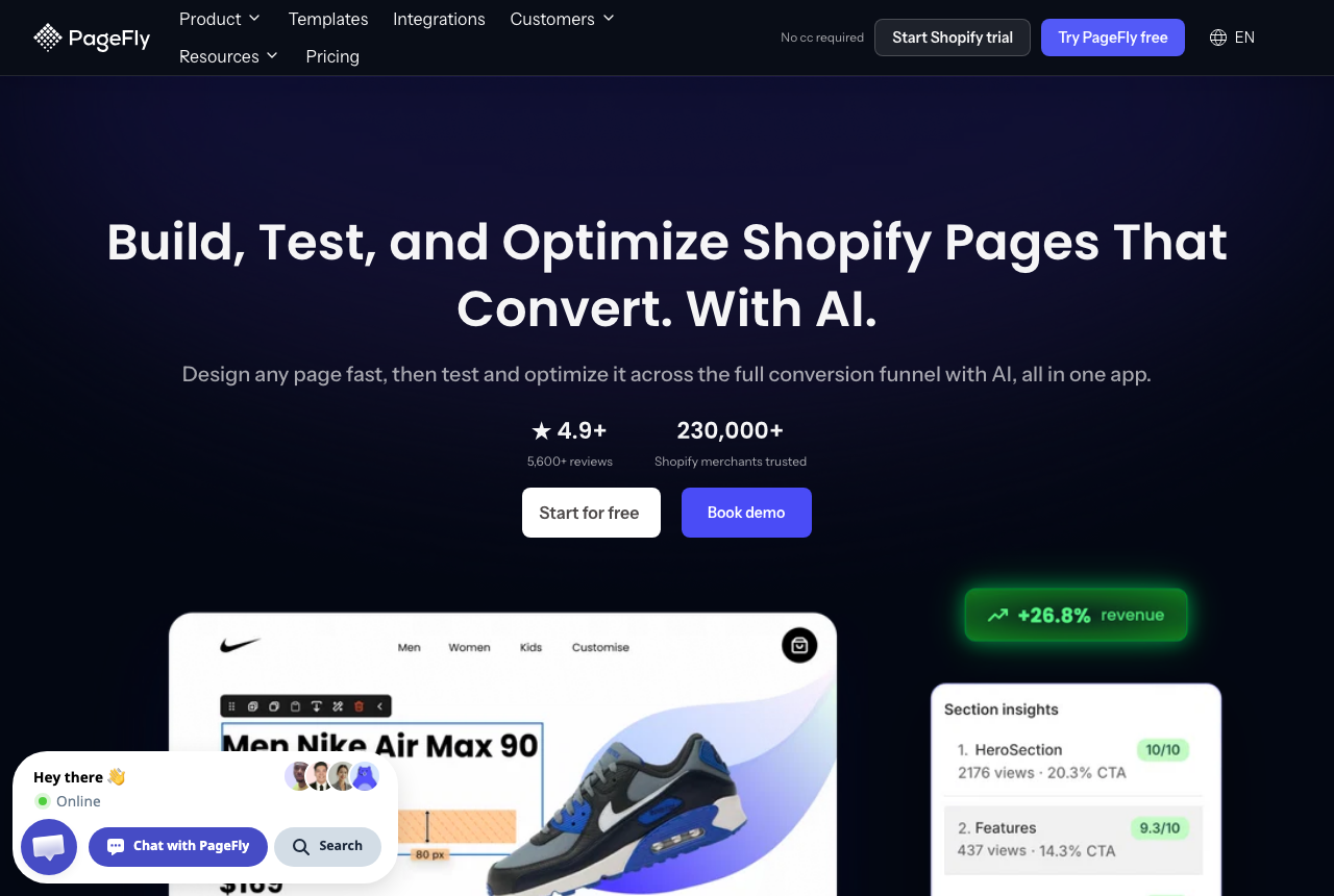 The  home page, captured from the vendor's own site