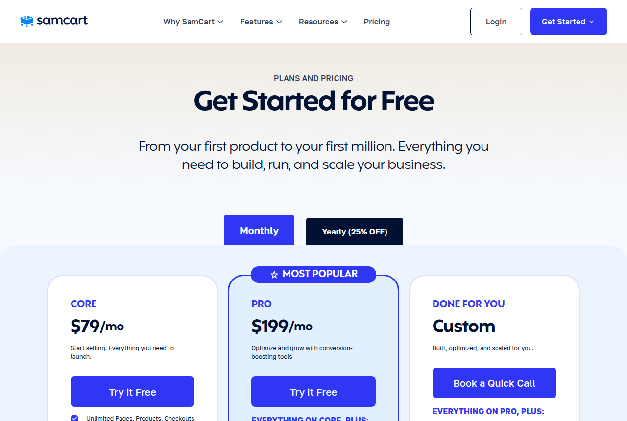 The SamCart complaints, captured from the vendor's own site