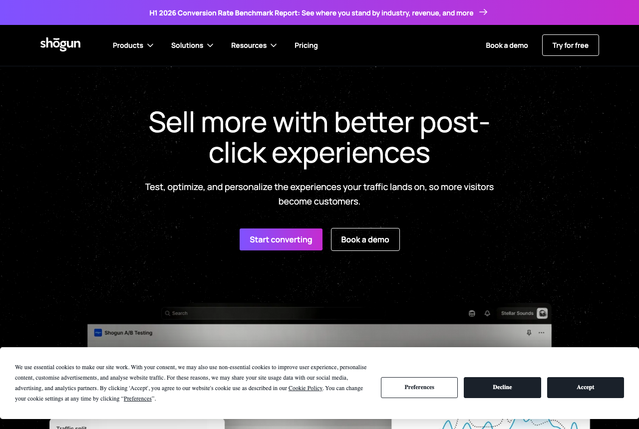 The  home page, captured from the vendor's own site